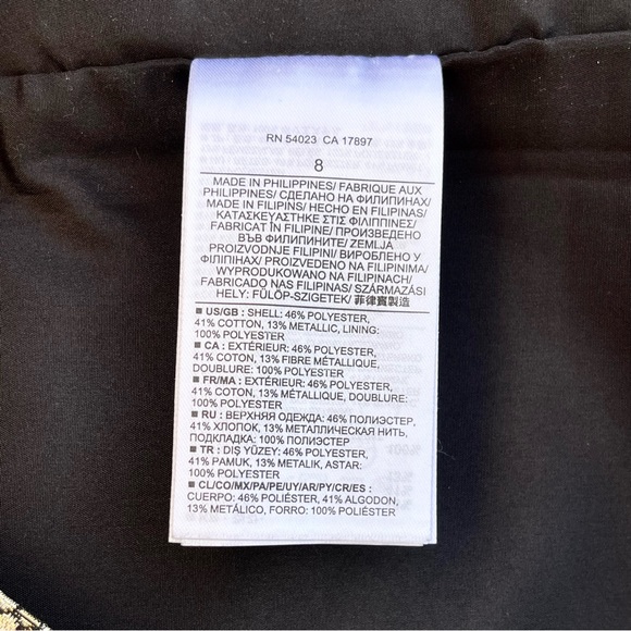 NWT BANANA REPUBLIC ~ Fabulous Gold Metallic Honeycomb Mini Skirt ~ Size 8 - Picture 8 of 8